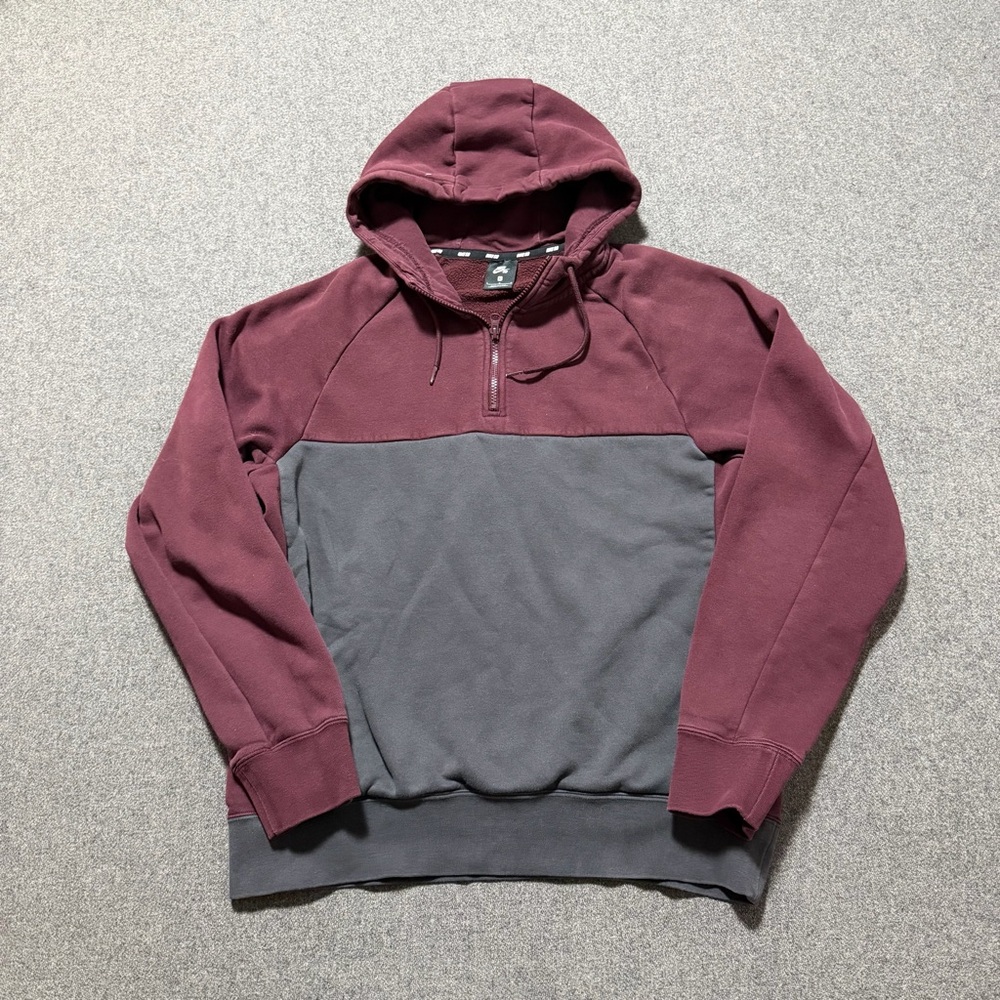 Nike SB Quarter Zip Hoodie Sweatshirt Two Tone Cotton Fleece Mens Large